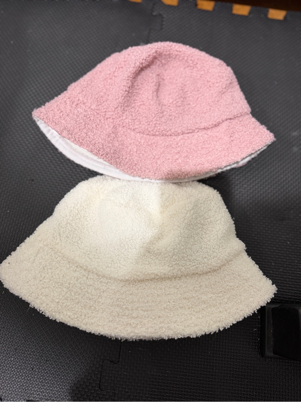 Cozy Sherpa Bucket Hat - Pink & Cream